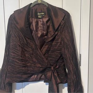 Susanna Women's Classy Sophisticated Jacket Tie Front Size 16